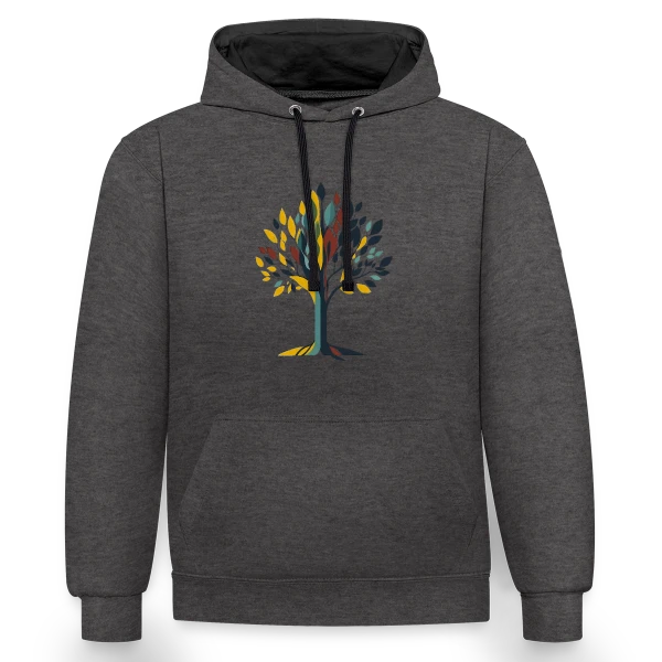 Arbre Style Mid-Century Modern sur Sweat à capuche contrasté