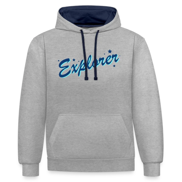 Explorateur Céleste sur Sweat à capuche contrasté
