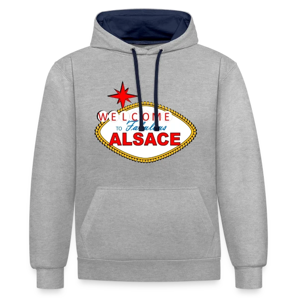 Humour Welcome to Alsace Elsass sur Sweat à capuche contrasté