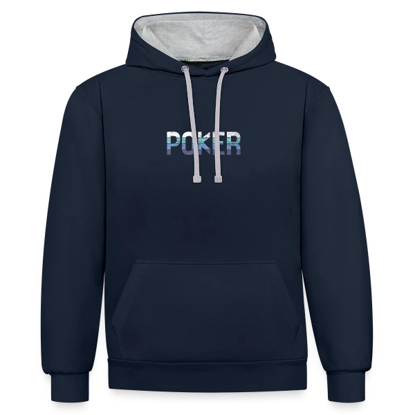 Poker sur Sweat à capuche contrasté