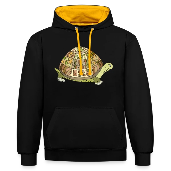 Tortue Mignonne sur Sweat à capuche contrasté