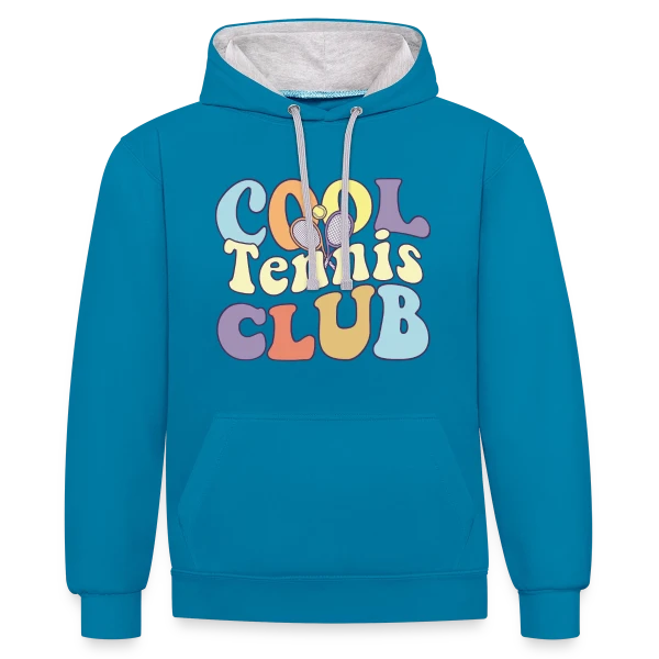 Cool Tennis Club : Coach & Équipe sur Sweat à capuche contrasté