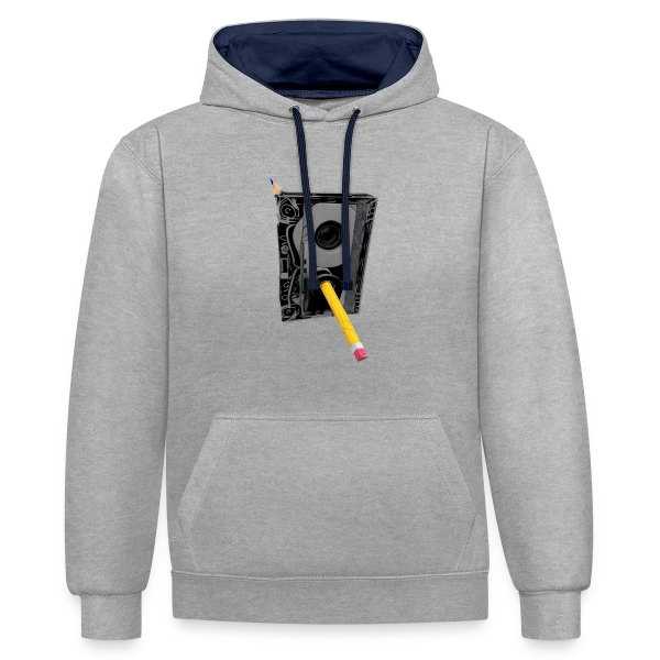 Cassette Détaillée Crayon Jaune sur Sweat à capuche contrasté
