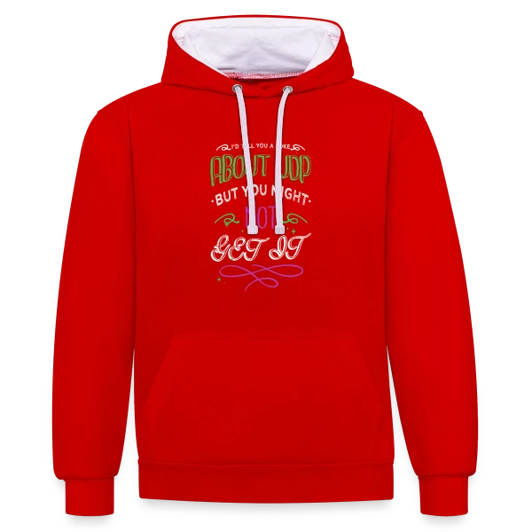 Blague UDP - Humour Hacking Éthique & Anonyme sur Sweat à capuche contrasté