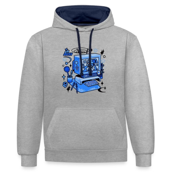 Ordinateur Rétro "I'm Busy" sur Sweat à capuche contrasté