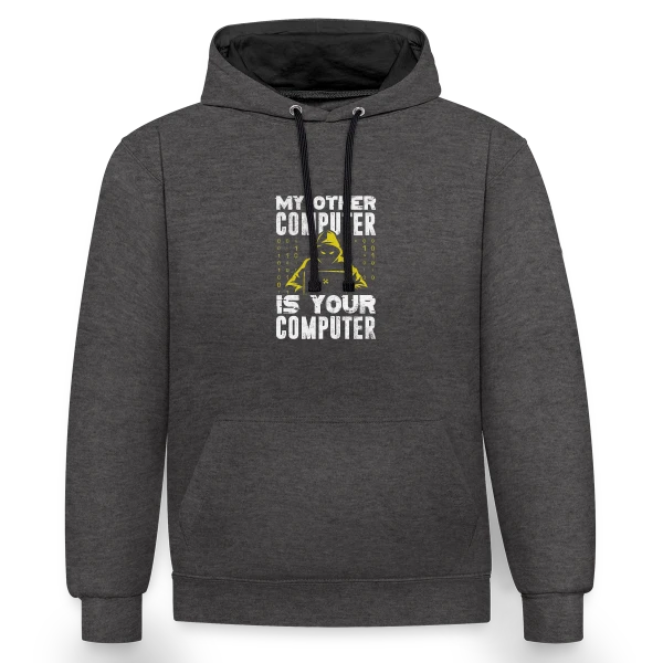 Hacker - Le Maître du Code sur Sweat à capuche contrasté