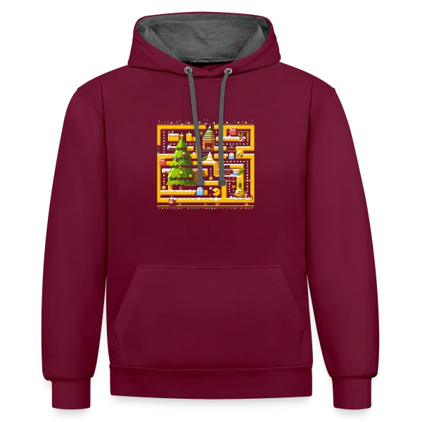Noël Gamer : Joyeux Arcade Christmas sur Sweat à capuche contrasté