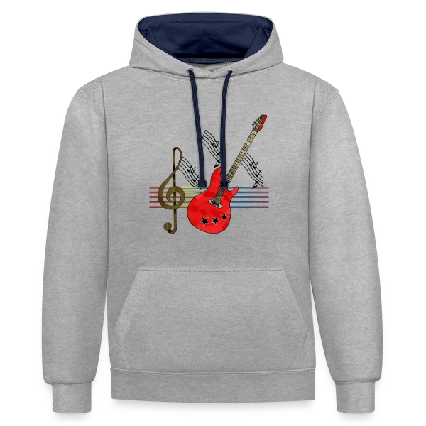 Guitare Addict sur Sweat à capuche contrasté