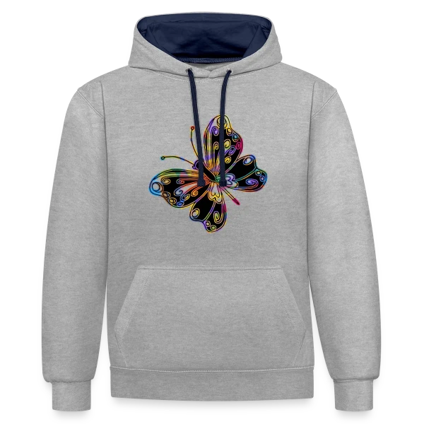 Papillon Élégant sur Sweat à capuche contrasté