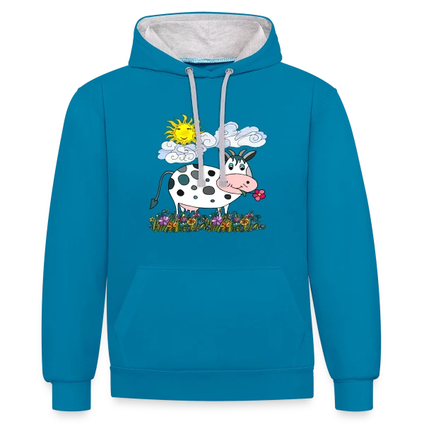 La Vache Stylée sur Sweat à capuche contrasté