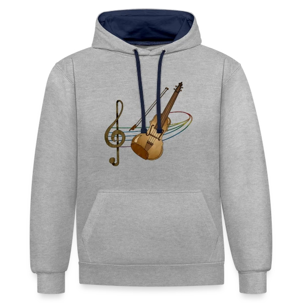 Maître Violon sur Sweat à capuche contrasté