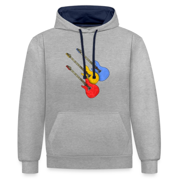 Passion Guitare sur Sweat à capuche contrasté