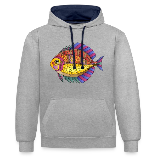 Ryba, l'Esprit du Poisson sur Sweat à capuche contrasté
