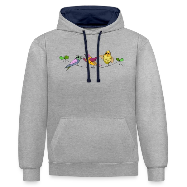 L'Oiseau Libre sur Sweat à capuche contrasté