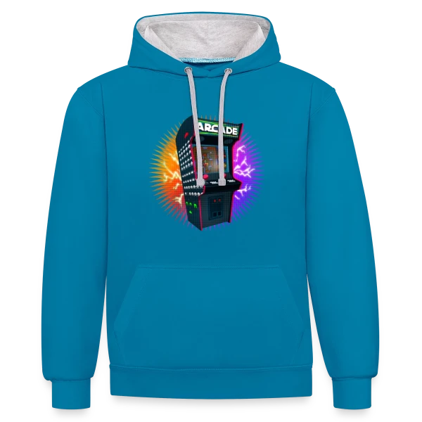 Gauntlet Pixel Art : T-shirt Arcade Rétro Gaming Emblématique sur Sweat à capuche contrasté