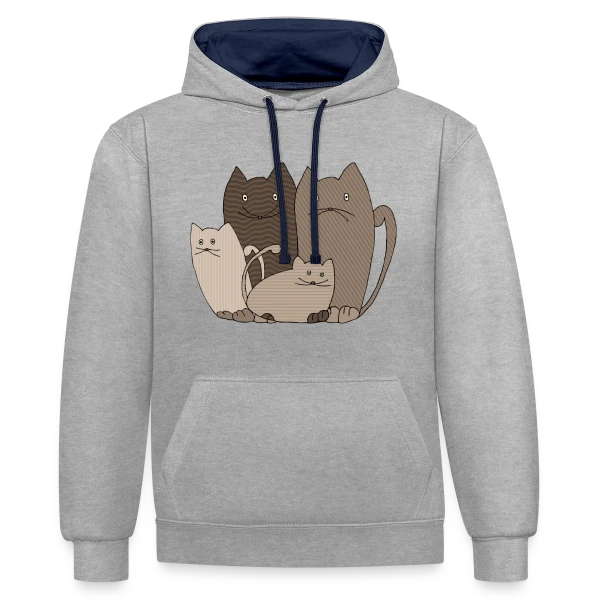 Le Chat Mignon sur Sweat à capuche contrasté