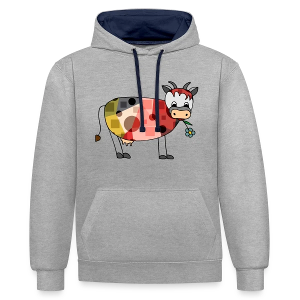 La Vache Rigolote sur Sweat à capuche contrasté