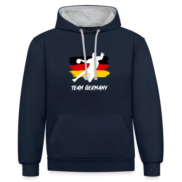 Équipe de Handball Allemagne : Passion Germanique sur Sweat à capuche contrasté