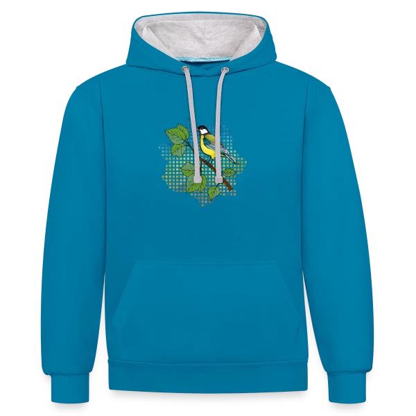 Oiseau Arc-en-Ciel sur Sweat à capuche contrasté
