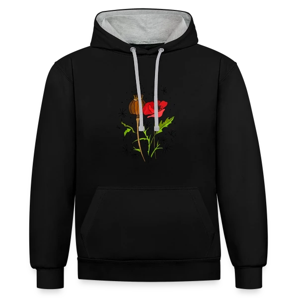 Éclat Floral sur Sweat à capuche contrasté
