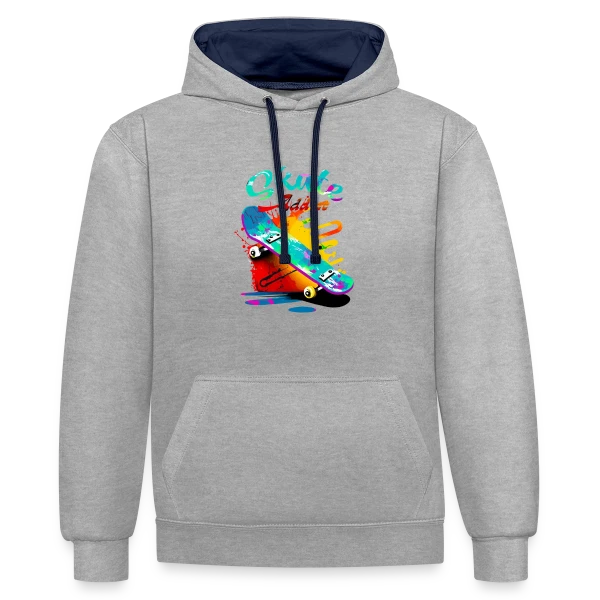 Skate Addict : Amoureux de la Planche sur Sweat à capuche contrasté