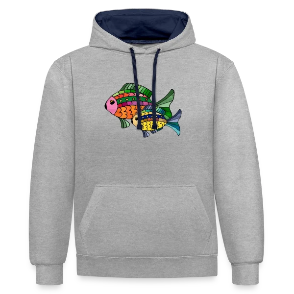 Passion Pêcheur sur Sweat à capuche contrasté