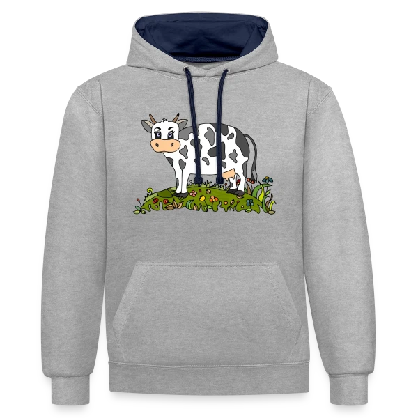 La Vache Stylée sur Sweat à capuche contrasté