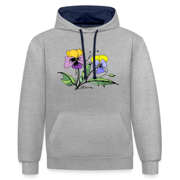 Éclat Floral sur Sweat à capuche contrasté