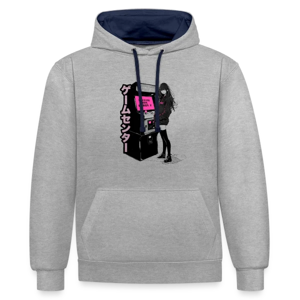 Fille Anime Gaming - En Attente du Joueur 2 sur Sweat à capuche contrasté