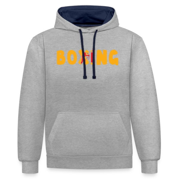 Boxing - Mon Sport, Ma Passion ! Humour Combat sur Sweat à capuche contrasté