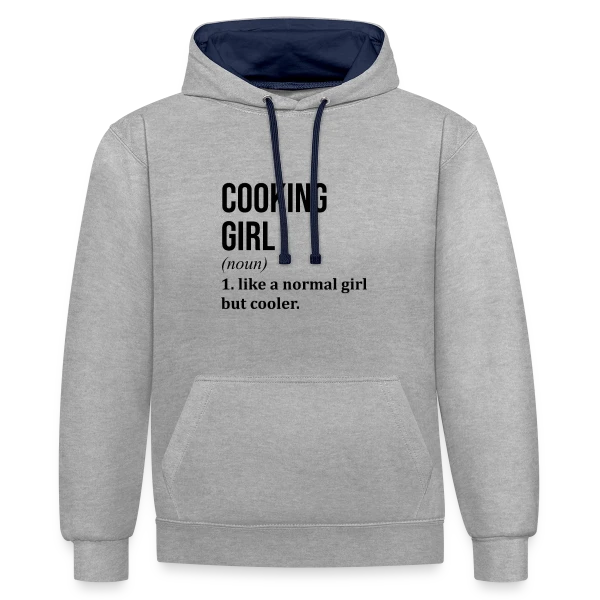 Motif 'Cooking Cooking' | Esprit Culinaire sur Sweat à capuche contrasté