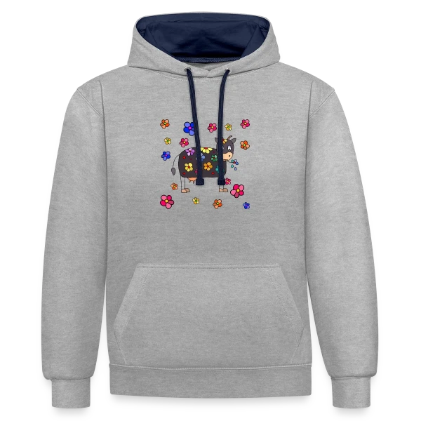 La Vache Stylée sur Sweat à capuche contrasté