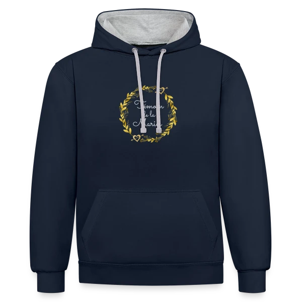 Témoin de la Mariée : T-shirt EVJF pour Demoiselle d'Honneur sur Sweat à capuche contrasté