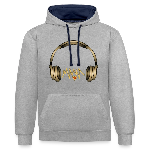 Casque Audio Style Urbain sur Sweat à capuche contrasté