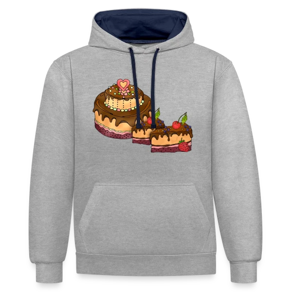 Gâteau Festif sur Sweat à capuche contrasté