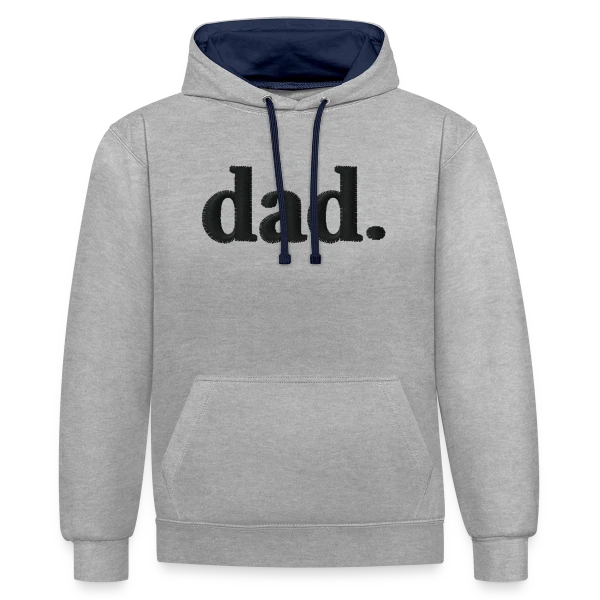 Brodé 'Dad' - Style Élégant et Minimaliste sur Sweat à capuche contrasté