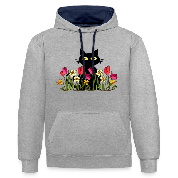 L'Esprit Félin sur Sweat à capuche contrasté
