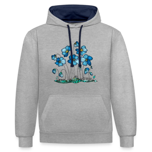 Harmonie Florale sur Sweat à capuche contrasté