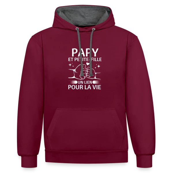 Papy et Petite-Fille - Un Lien pour la Vie sur Sweat à capuche contrasté
