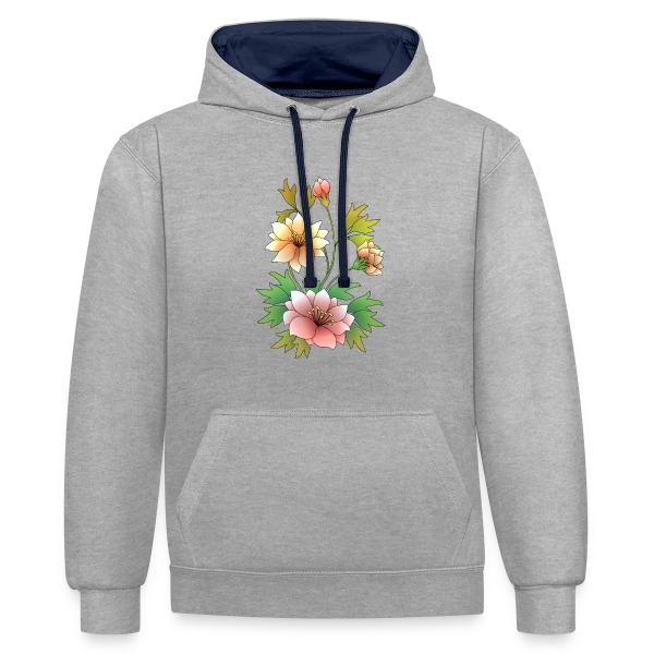 Éclat Floral sur Sweat à capuche contrasté