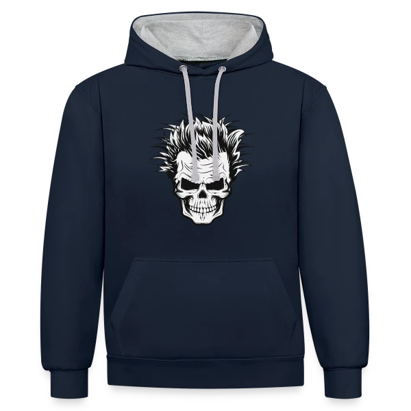 Crâne de Savant Fou sur Sweat à capuche contrasté