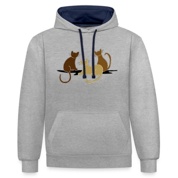 L'Amour des Chats sur Sweat à capuche contrasté