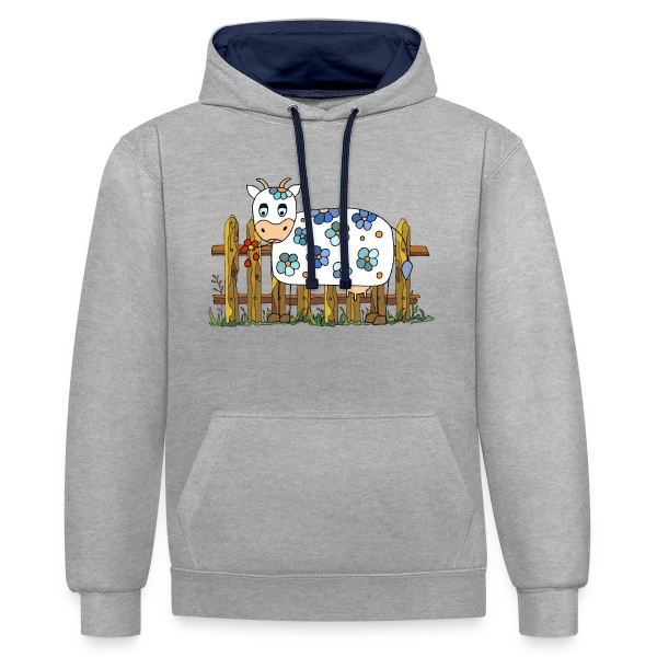 La Vache Rigolote sur Sweat à capuche contrasté