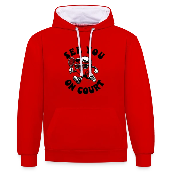 Rendez-vous sur le Court : Design Tennis sur Sweat à capuche contrasté