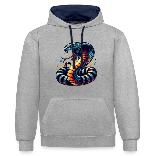 Cobra Vibrant : Style Sauvage et Énergique sur Sweat à capuche contrasté