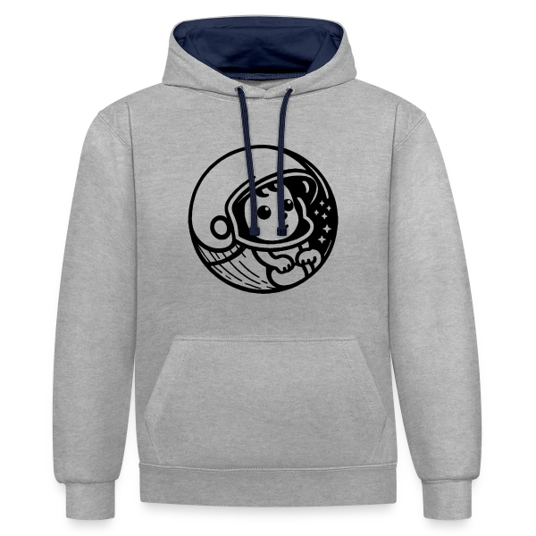 Bébé Casqué – Sécurité et Humour Enfant sur Sweat à capuche contrasté