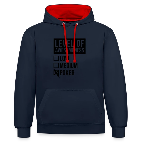Poker Poker Poker sur Sweat à capuche contrasté