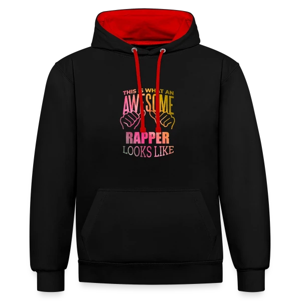 "Rap Rap Rap" Style Urbain Hip-Hop sur Sweat à capuche contrasté