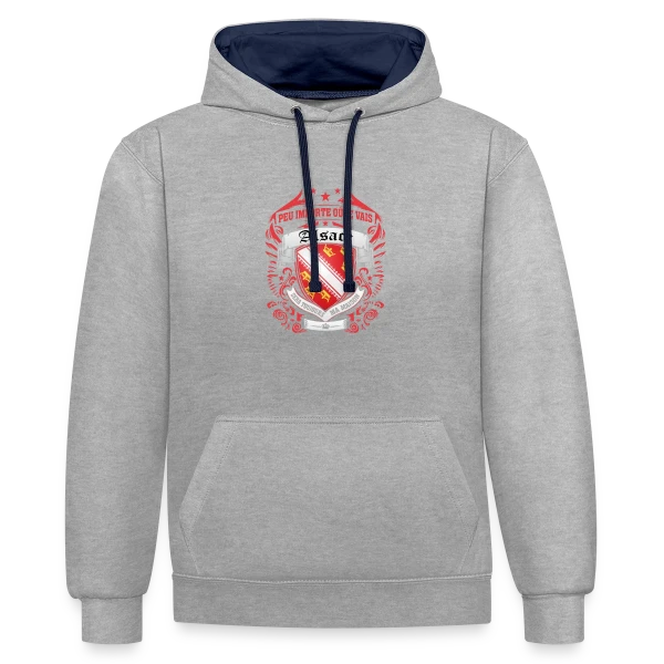 Alsace Mon Cœur Ma Maison sur Sweat à capuche contrasté