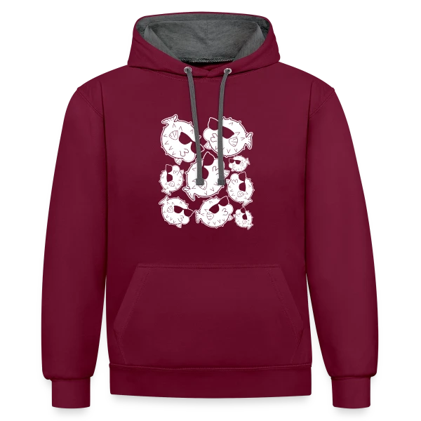 Poisson Globe Lunettes Cool sur Sweat à capuche contrasté